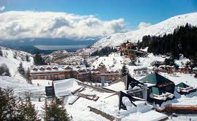 Cerro Catedral ski resort in Bariloche, Argentina - panoramic view of ski slopes and mountain facilities