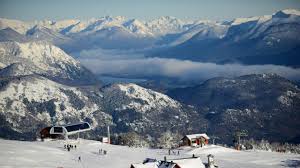 Chapelco ski resort in San Martín de los Andes, Argentina - panoramic view of ski slopes and mountain facilities