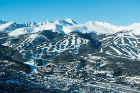 Breckenridge ski resort in Colorado, USA - panoramic view of ski slopes and mountain facilities