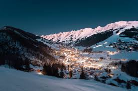 La Clusaz ski resort in Haute-Savoie, France - panoramic view of ski slopes and mountain facilities