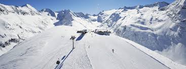 Obergurgl-Hochgurgl ski resort in Ötztal valley, Austria - panoramic view of ski slopes and mountain facilities