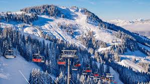 Ellmau – SkiWelt Wilder Kaiser-Brixental ski resort in Scheffau, Austria - panoramic view of ski slopes and mountain facilities