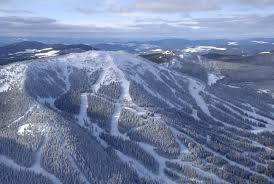 Apex Mountain Resort ski resort in British Columbia, Canada - panoramic view of ski slopes and mountain facilities
