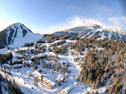 Red Mountain ski resort in British Columbia, Canada - panoramic view of ski slopes and mountain facilities