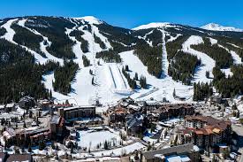 Copper Mountain ski resort in Colorado, USA - panoramic view of ski slopes and mountain facilities