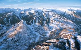 Snowmass ski resort in Colorado, USA - panoramic view of ski slopes and mountain facilities