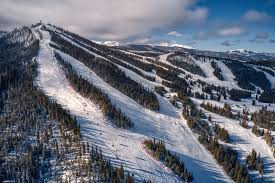 Winter Park ski resort in Colorado, USA - panoramic view of ski slopes and mountain facilities