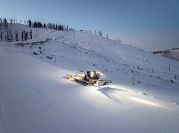 Sierra-at-Tahoe ski resort in Twin Bridges, California, USA - panoramic view of ski slopes and mountain facilities