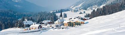 Balderschwang ski resort in Allgäu, Bavaria, Germany - panoramic view of ski slopes and mountain facilities