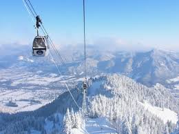 Brauneck-Lenggries ski resort in Lenggries, Bavaria, Germany - panoramic view of ski slopes and mountain facilities