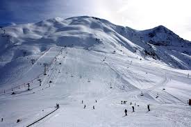 Panticosa ski resort in Aragón, Spain - panoramic view of ski slopes and mountain facilities