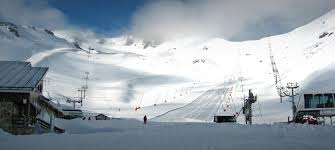 San Isidro ski resort in Castilla y León, Spain - panoramic view of ski slopes and mountain facilities