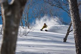 Geto Kogen ski resort in Iwate, Japan - panoramic view of ski slopes and mountain facilities