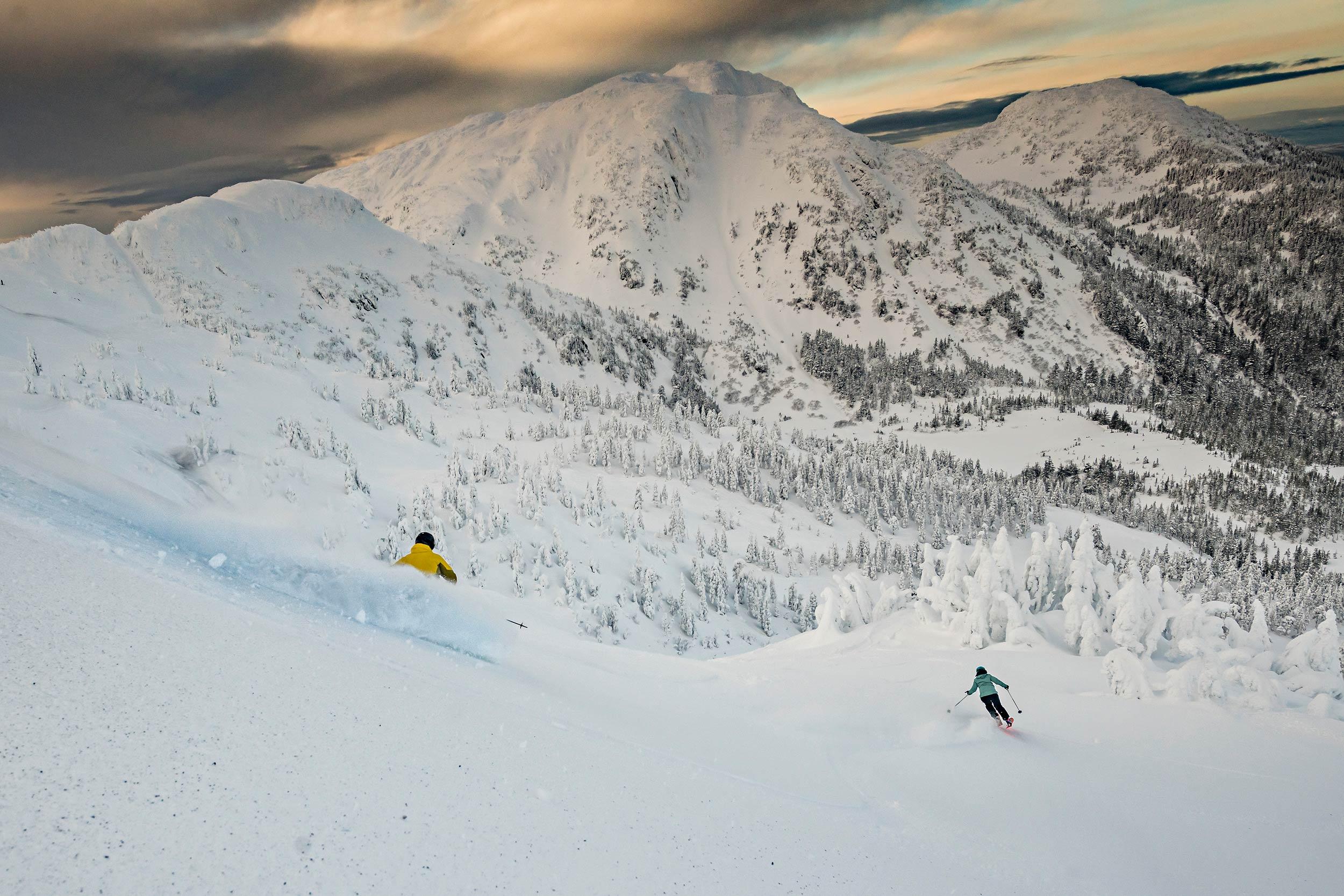 Eaglecrest ski resort in Juneau, Alaska, USA - panoramic view of ski slopes and mountain facilities