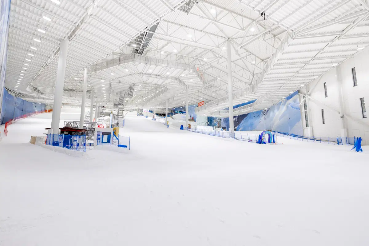 SNØ ski resort in Lørenskog, Norway - panoramic view of ski slopes and mountain facilities