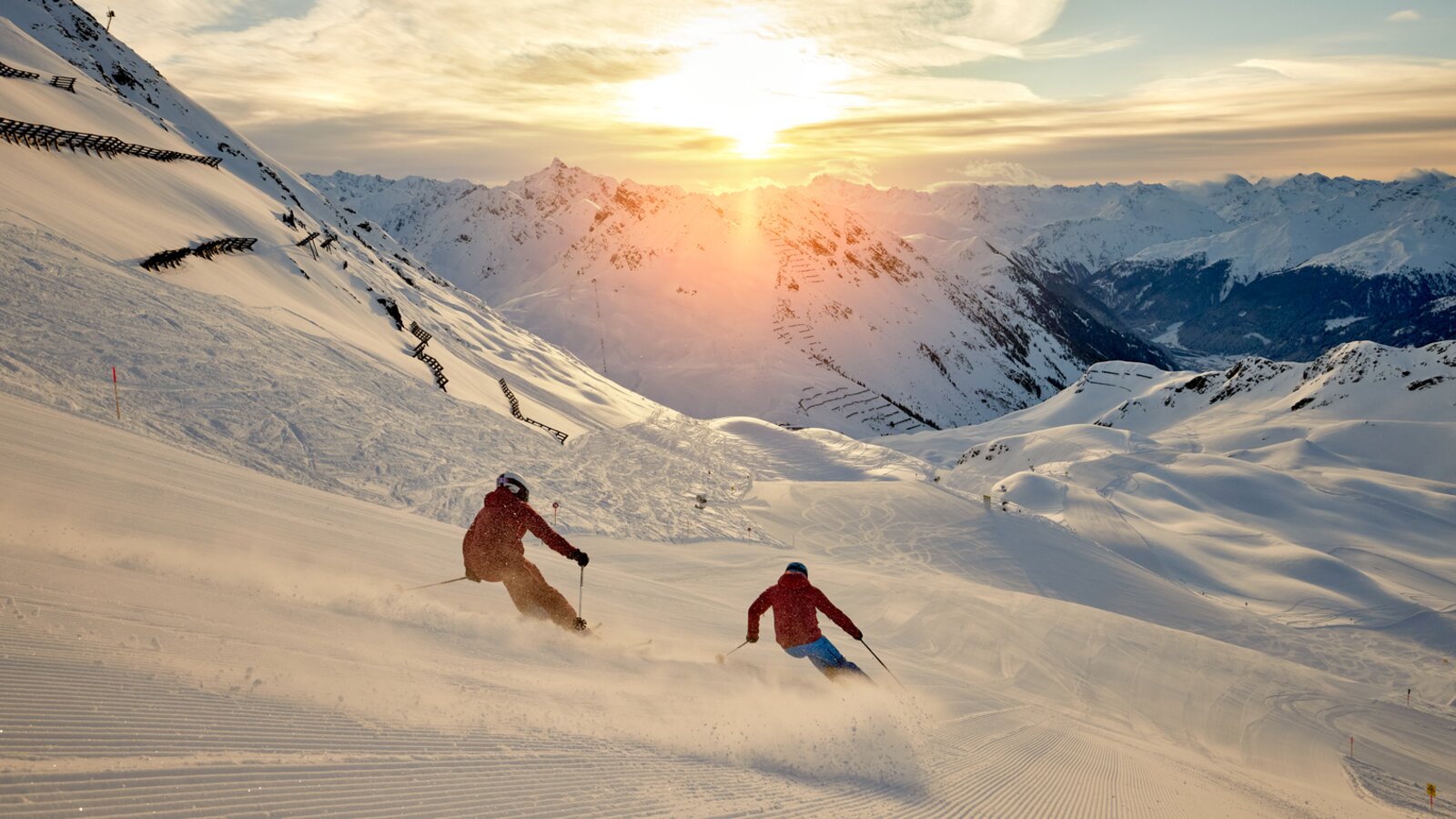Silvretta Montafon ski resort in Montafon Valley, Vorarlberg, Austria - panoramic view of ski slopes and mountain facilities