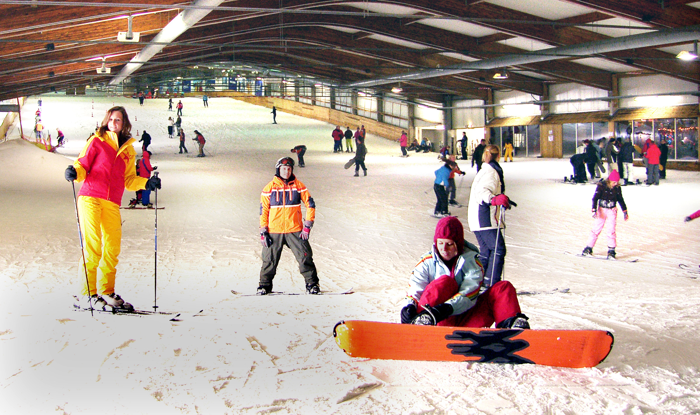 Alpin Center Bottrop ski resort in Bottrop, Germany - panoramic view of ski slopes and mountain facilities