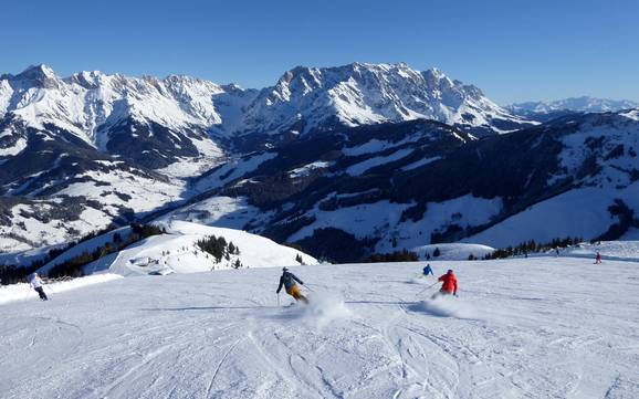 Berchtesgaden ski resort in Bavaria, Germany - panoramic view of ski slopes and mountain facilities