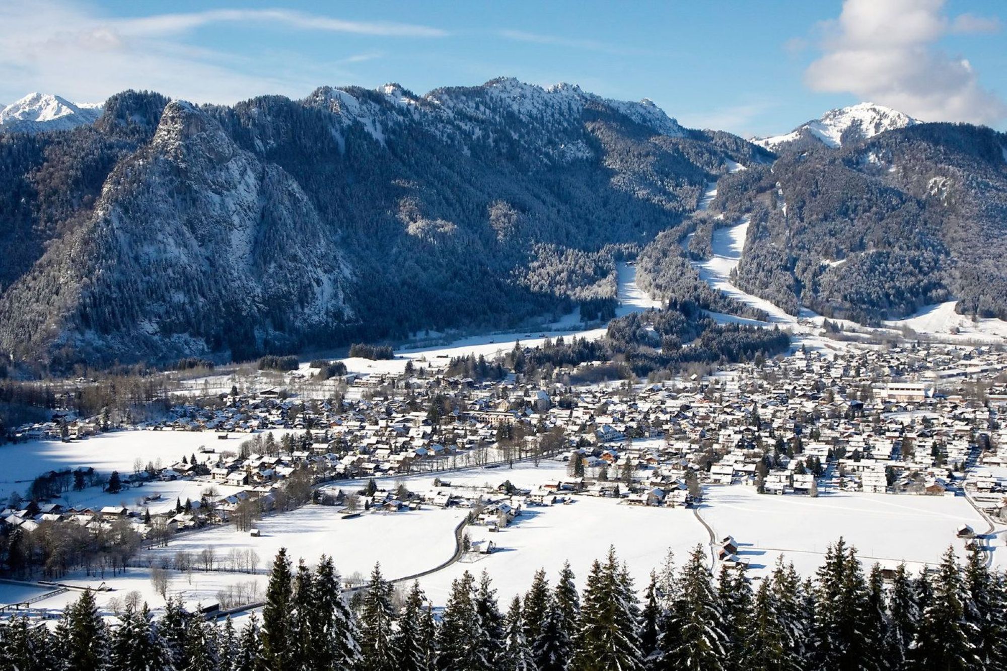 Oberammergau ski resort in Germany