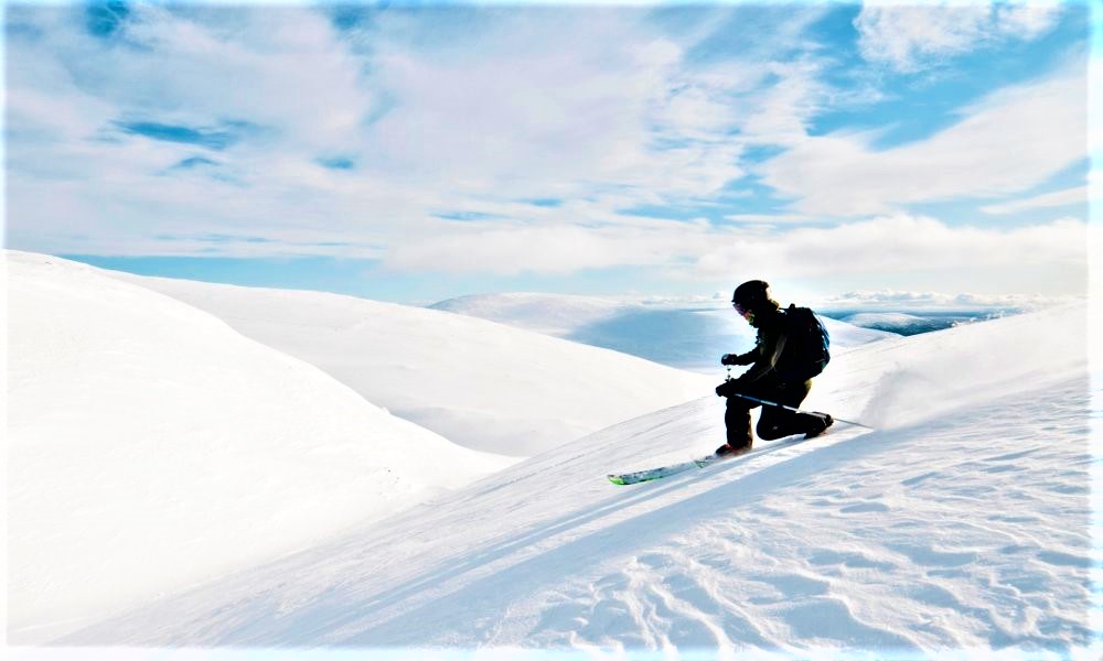 Pallas ski resort in Muonio, Lapland, Finland - panoramic view of ski slopes and mountain facilities