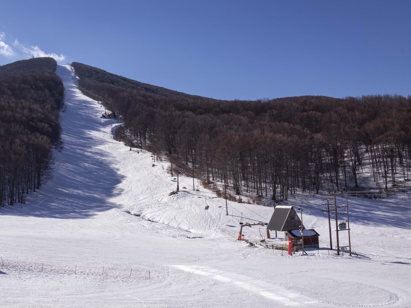 Pisoderi-Vigla ski resort in Western Macedonia, Greece - panoramic view of ski slopes and mountain facilities
