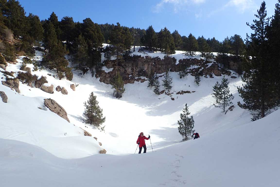 Rasos de Peguera ski resort in Barcelona, Spain - panoramic view of ski slopes and mountain facilities