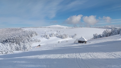 Semenic ski resort in Caraș-Severin, Romania - panoramic view of ski slopes and mountain facilities