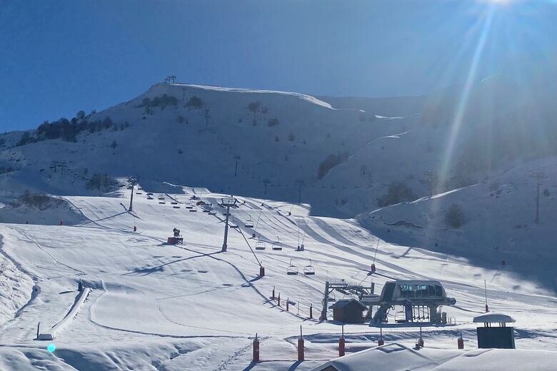 Tavascán ski resort in Lleida, Spain - panoramic view of ski slopes and mountain facilities