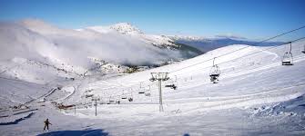 Ukkohalla ski resort in Kainuu, Finland - panoramic view of ski slopes and mountain facilities
