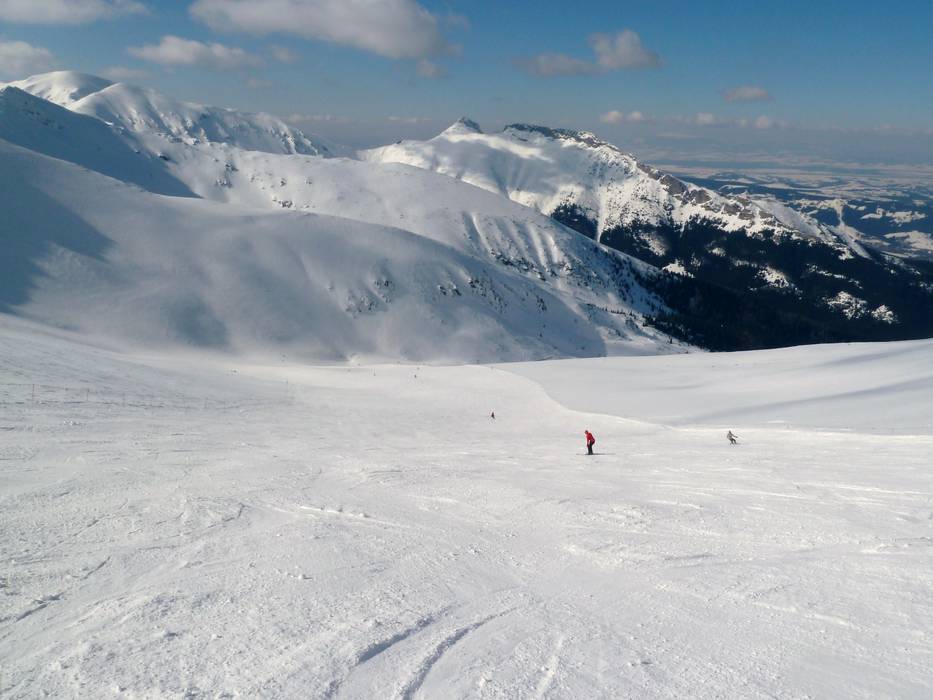 Zakopane-Kasprowy Wierch ski resort in Małopolska, Poland - panoramic view of ski slopes and mountain facilities