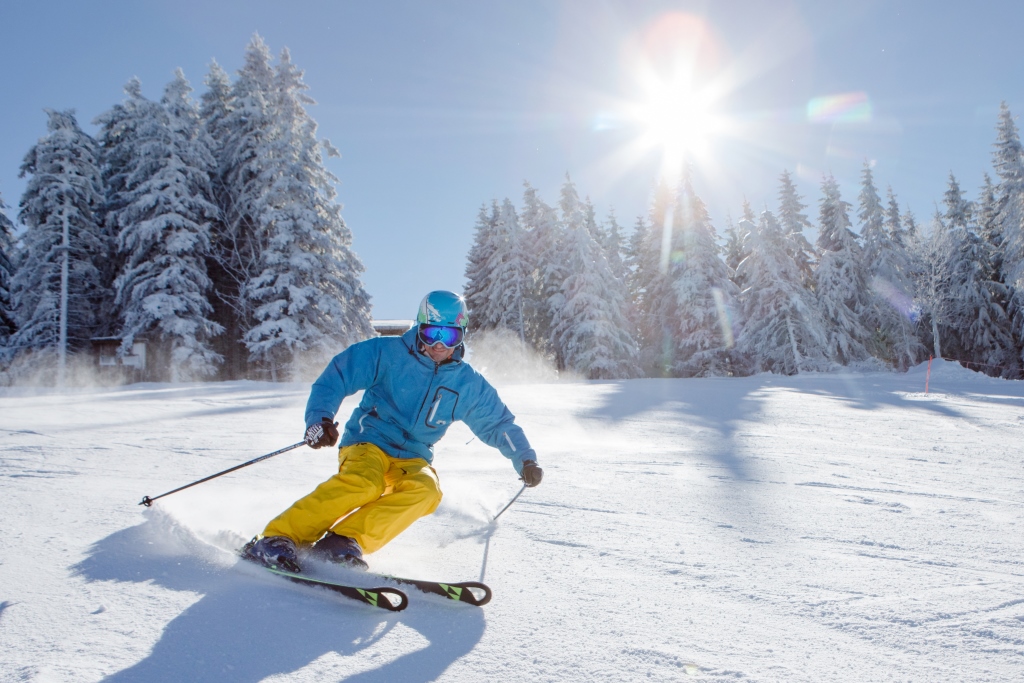 Annaberg Niederoesterreich ski resort in Lower Austria, Austria - panoramic view of ski slopes and mountain facilities