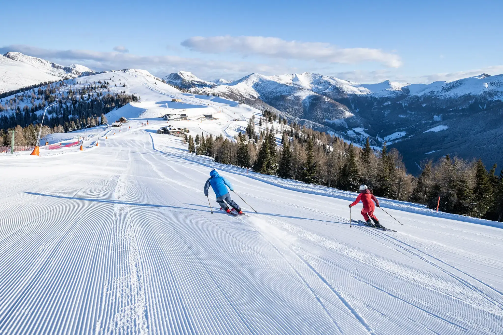 Bad Kleinkirchheim ski resort in Carinthia, Austria - panoramic view of ski slopes and mountain facilities