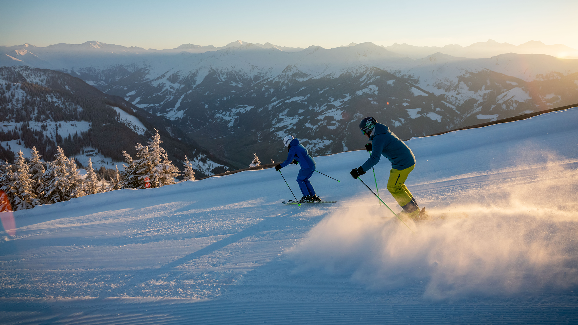 Dorfgastein ski resort in Salzburg, Austria - panoramic view of ski slopes and mountain facilities