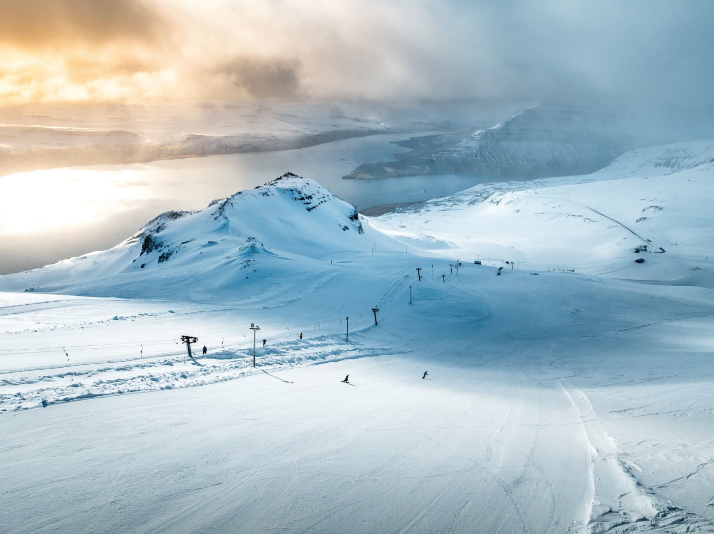 Oddsskarð ski resort in Iceland