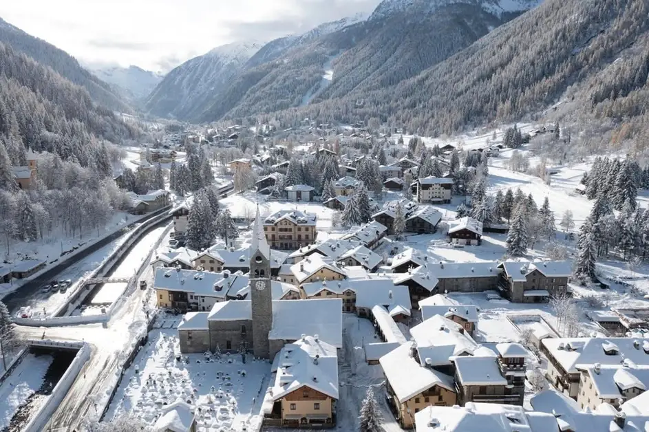 Gressoney-Saint-Jean ski resort in Italy
