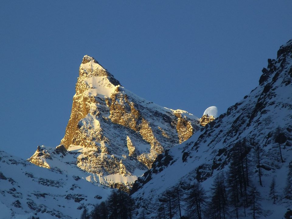 Rhemes-Notre-Dame ski resort in Aosta Valley, Italy - panoramic view of ski slopes and mountain facilities