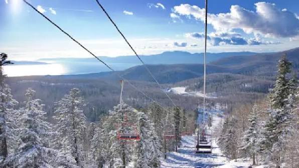 Tršće ski resort in Čabar, Gorski Kotar, Croatia - panoramic view of ski slopes and mountain facilities