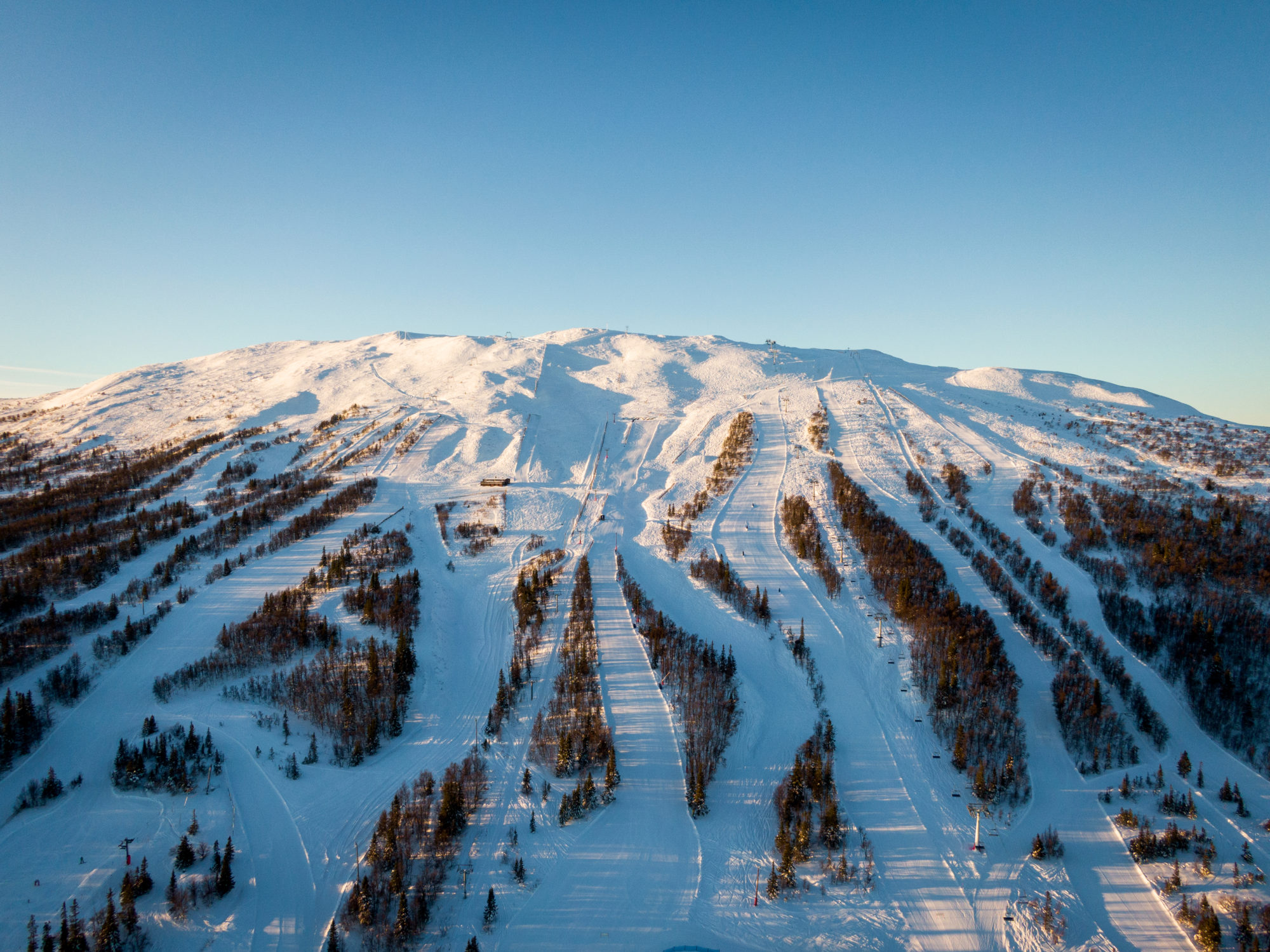 Trillevallen ski resort in Åre kommun, Jämtland, Sweden - panoramic view of ski slopes and mountain facilities