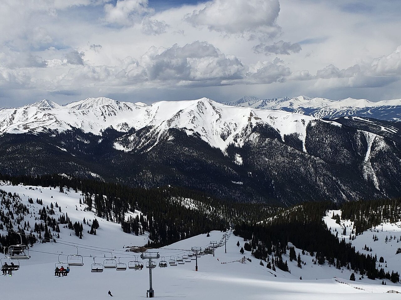 Arapahoe Basin ski resort in Dillon, Colorado, USA - panoramic view of ski slopes and mountain facilities