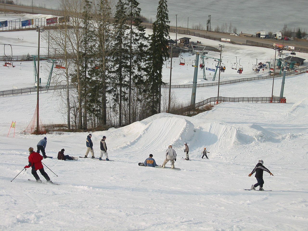 Himos ski resort in Jämsä, Central Finland, Finland - panoramic view of ski slopes and mountain facilities
