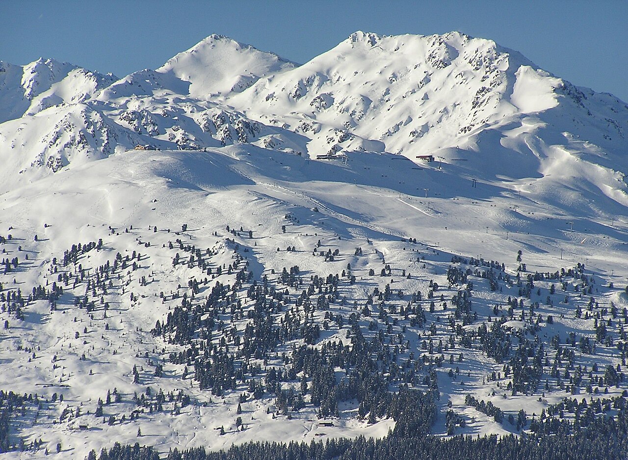 Hochzillertal ski resort in Tyrol, Austria - panoramic view of ski slopes and mountain facilities