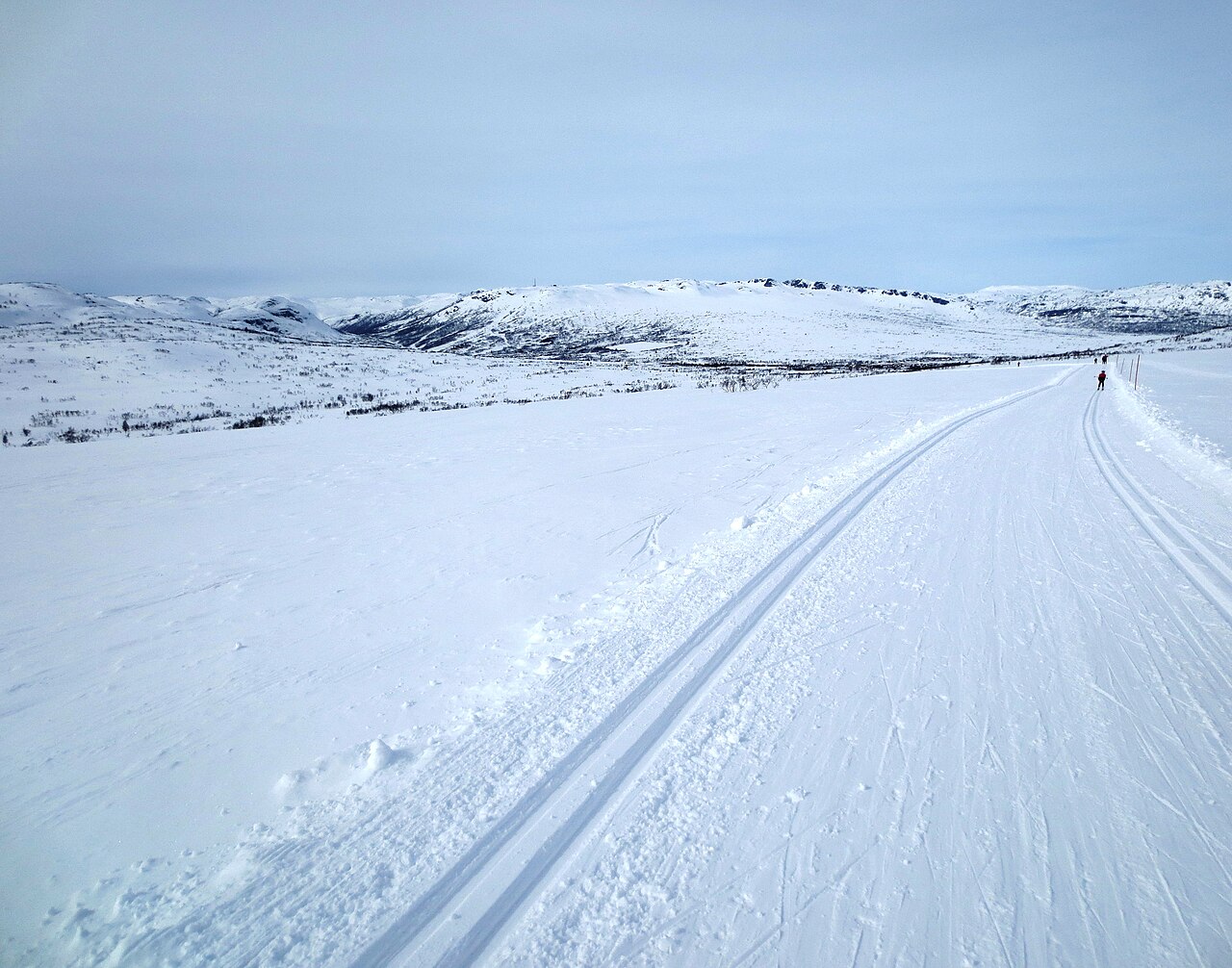 Hovden ski resort in Agder, Norway - panoramic view of ski slopes and mountain facilities