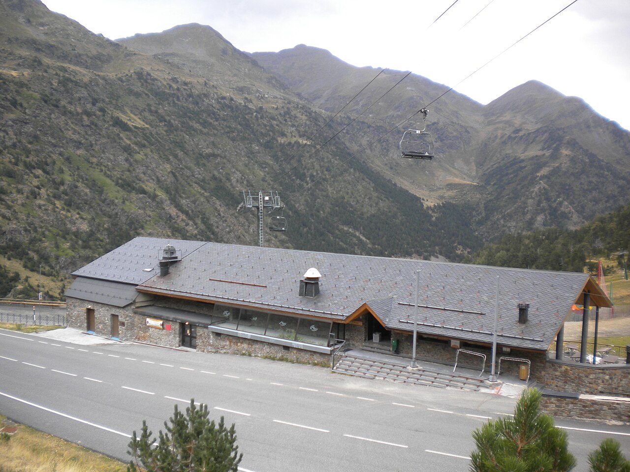 Ordino Arcalís ski resort in Ordino, Andorra - panoramic view of ski slopes and mountain facilities