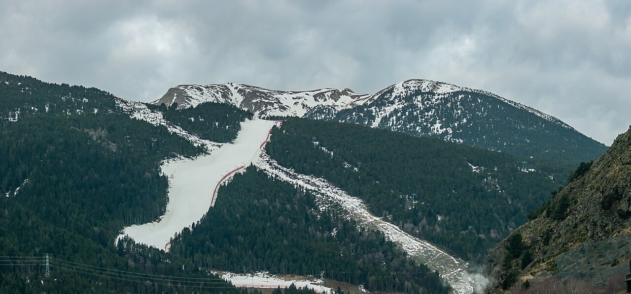 Soldeu El Tarter ski resort in Soldeu, Andorra - panoramic view of ski slopes and mountain facilities
